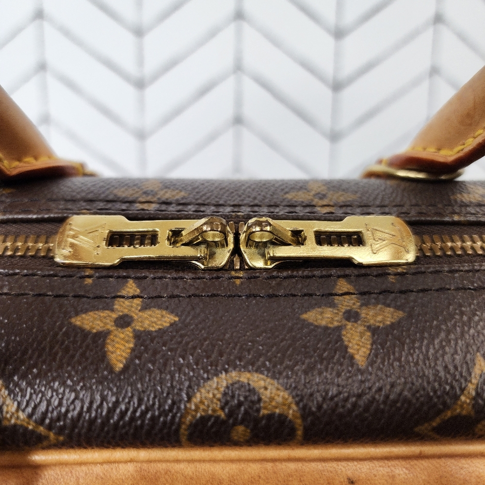 Louis Vuitton Brown Monogram Canvas Top Handle Satchel with Tan Leather Trim - Picture 7 of 16